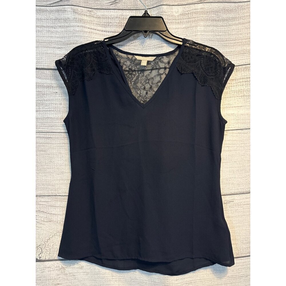 Banana Republic Lace Trim V-Neck Blouse Size XSP
